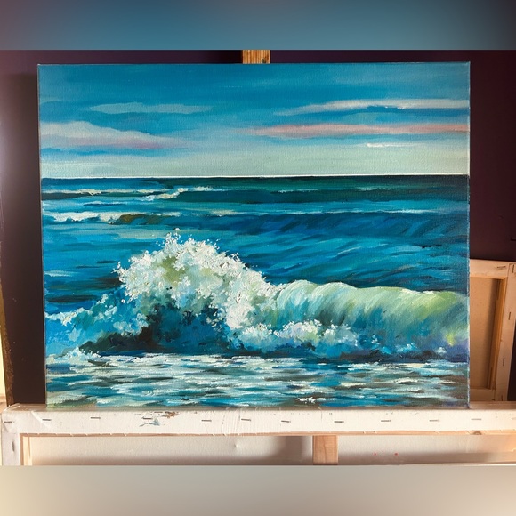 paintings on canvas original «The big wave” 16x20 oil on canvas